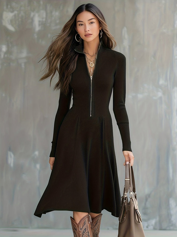 Zinnia | Zippered Long Sleeve Dress