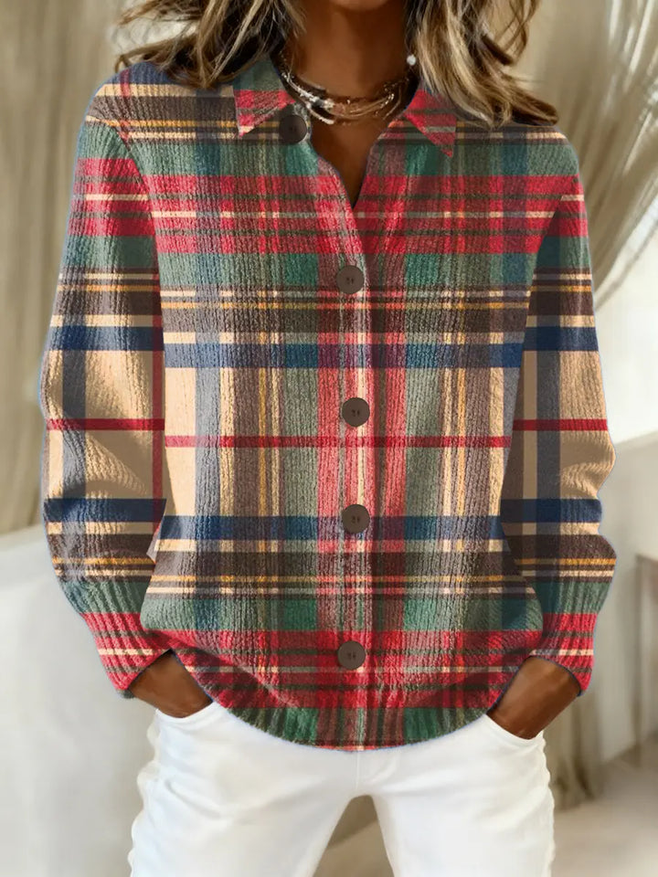 Renee | Plaid Button-Up Blouse