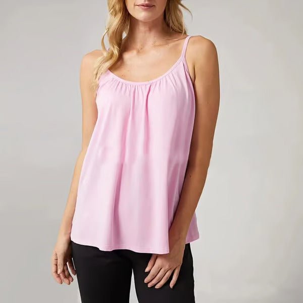 Cetestia – Scoop Neck Tank Top with Built-In Bra
