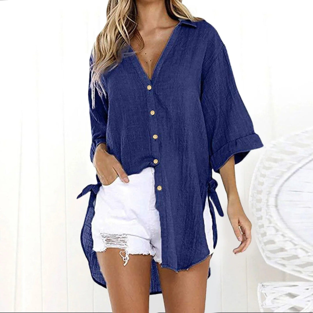 Madeline – Summer Blouse Relaxed V-Neck