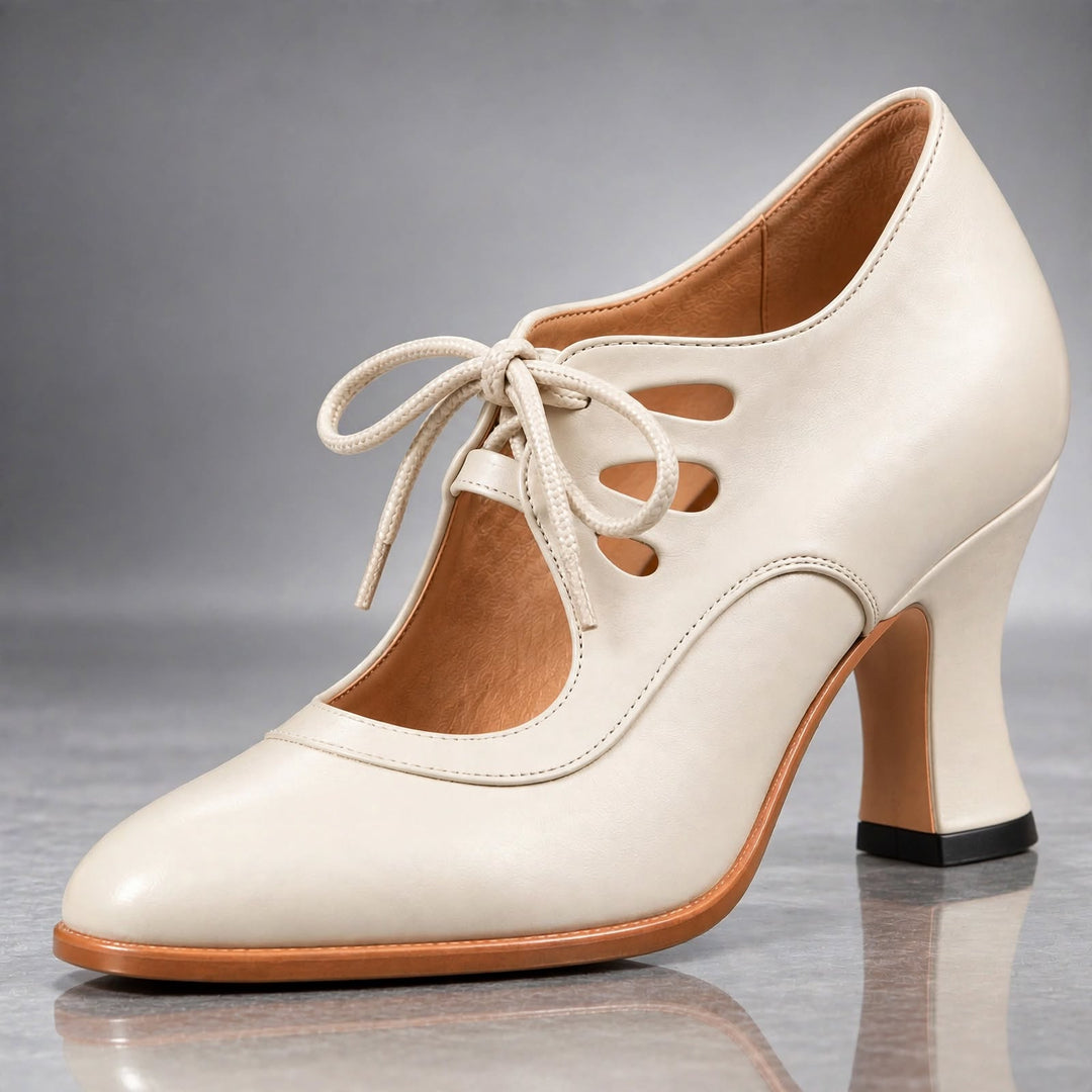 Heidi | Lace-Up Cutout Pumps