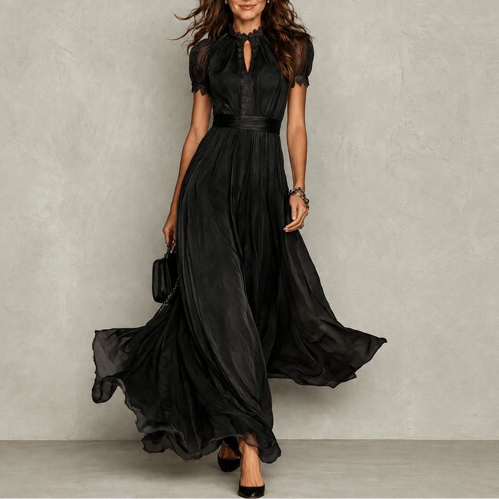 Zoey | Ruffle Neck Pleated Dress