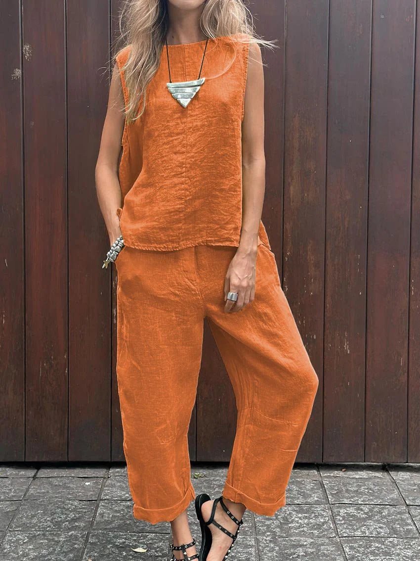 Callana – Sleeveless Two-Piece Palazzo Set