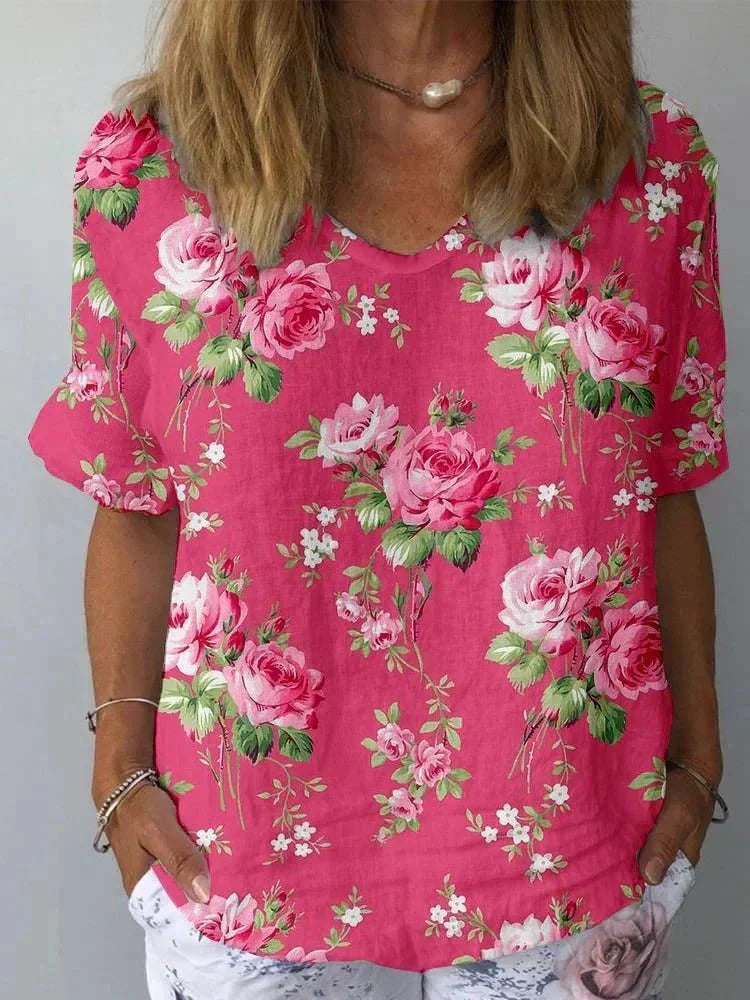 Lisa – Floral Loose-Fit Short-Sleeve Shirt