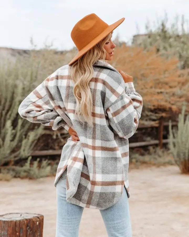 Magilsa – Plaid Button-Down Drop-Shoulder Shirt