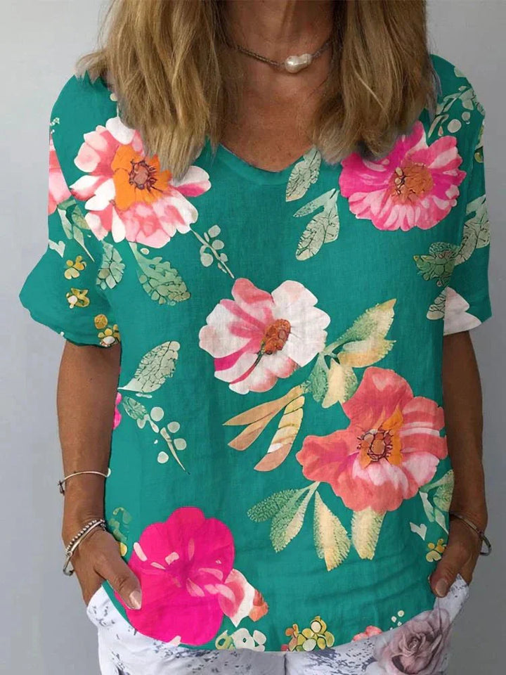 Maylee – Floral Round-Neck Top