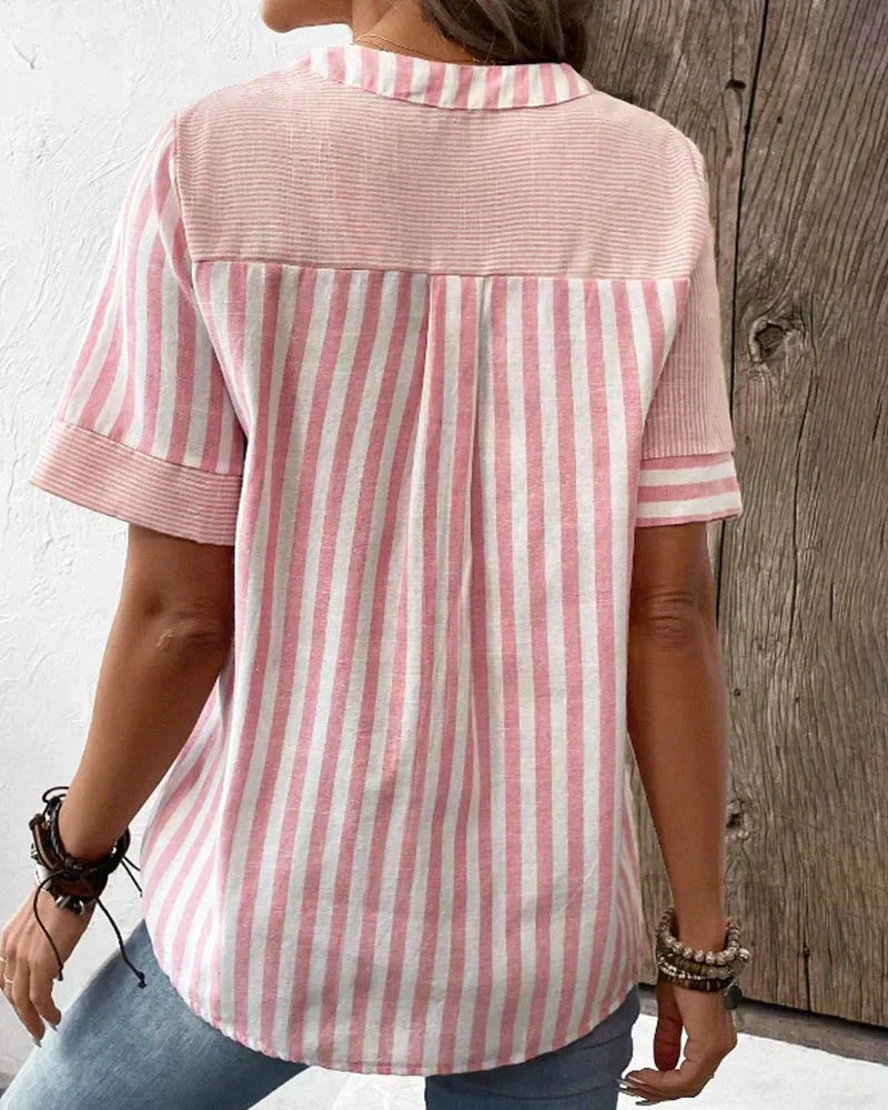 Lila – Striped Blouse with Flared Sleeves