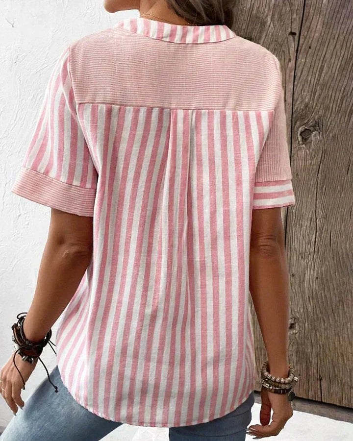 Lila – Striped Blouse with Flared Sleeves
