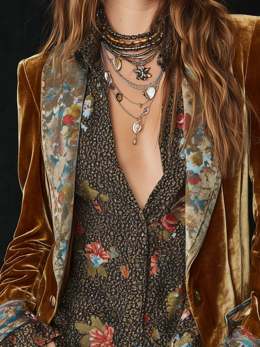 Rosie | Vintage Blazer with Floral Patchwork