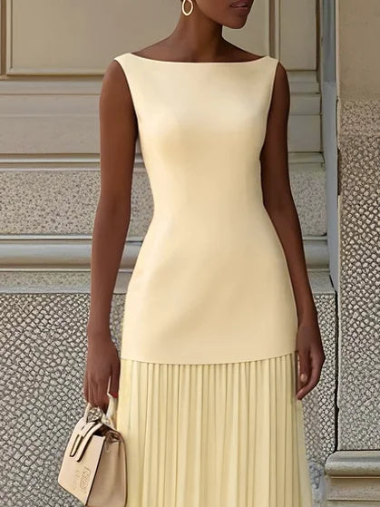 Micaela | Sleeveless Pleated Maxi