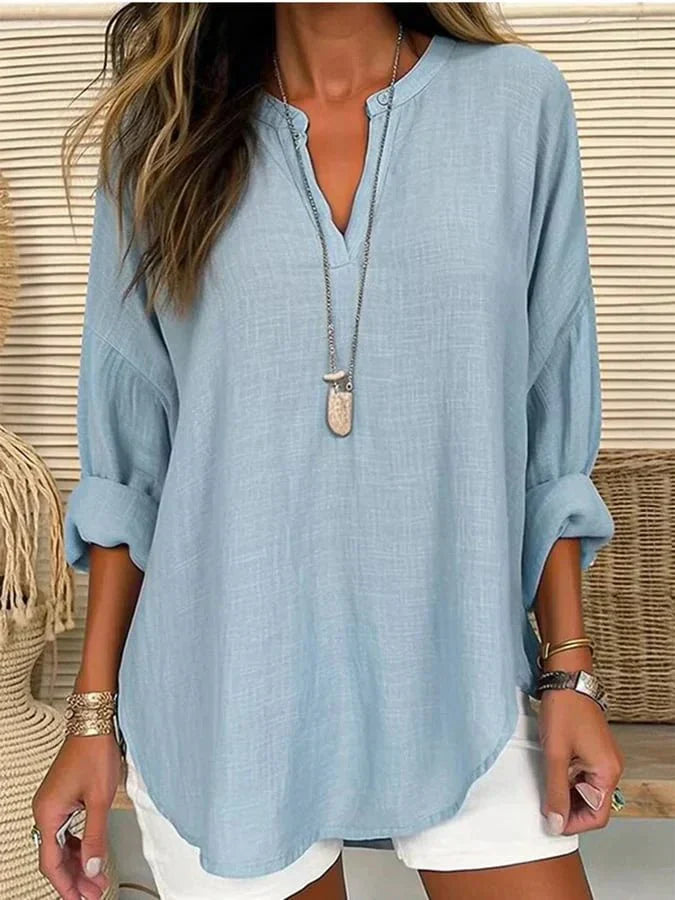 Carmina – Loose V-Neck Shirt