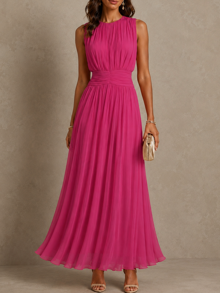 Roxanne | Ruched Waist Sleeveless Maxi Dress