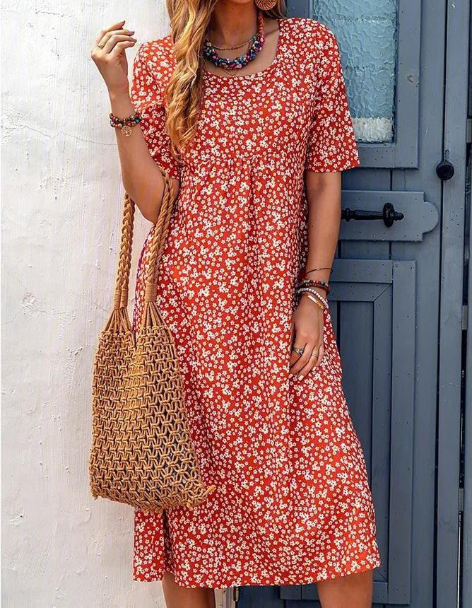 Lilo – Midi Floral Short-Sleeve Dress