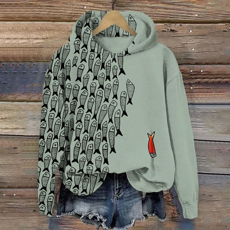 Rosalie | Fish Print Hoodie