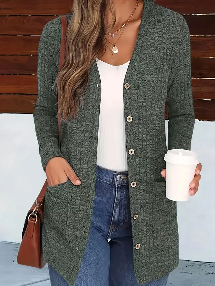 Melody – Longline Button-Front Cardigan