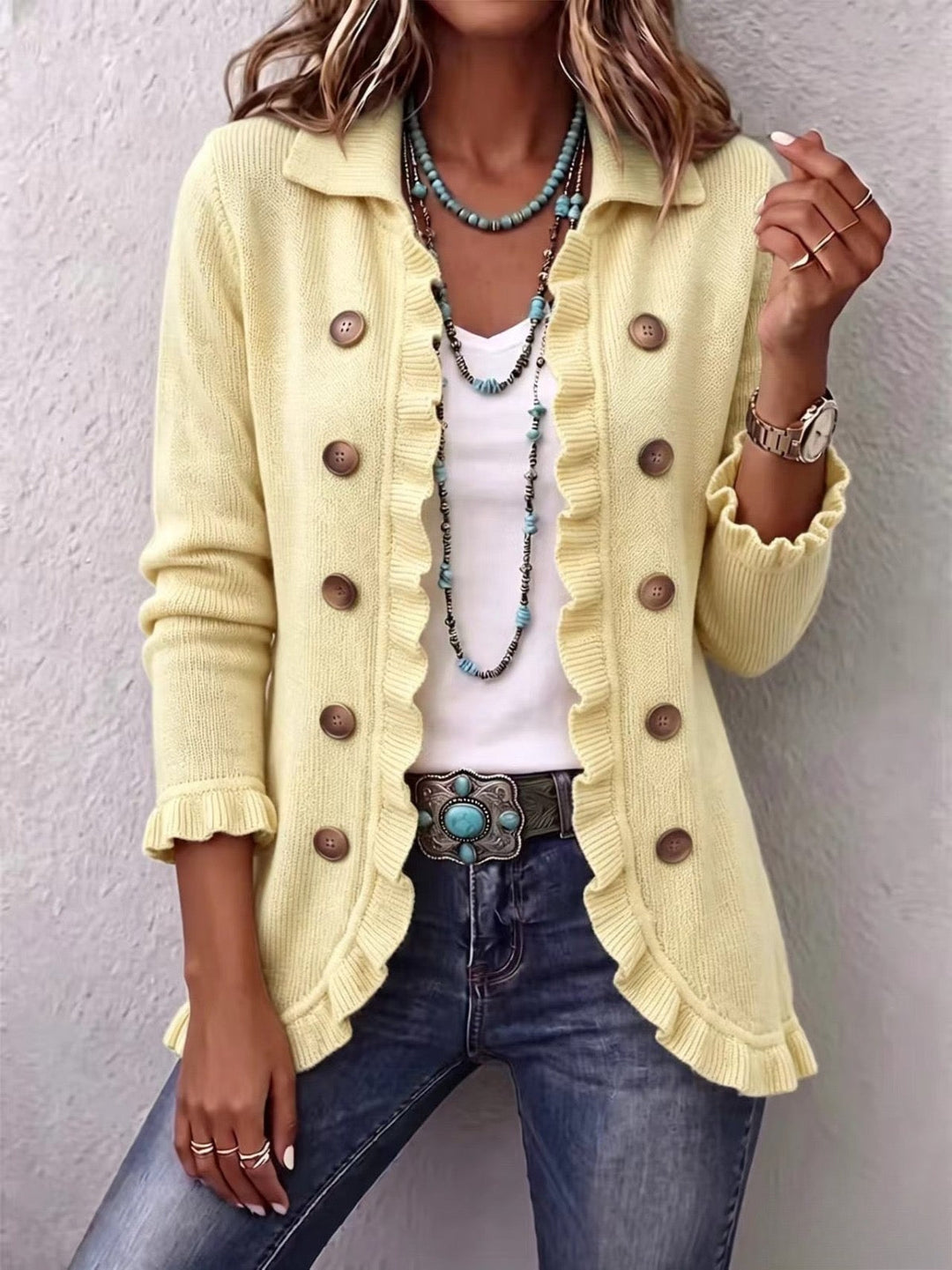 Leanne | Ruffle Cardigan Jacket