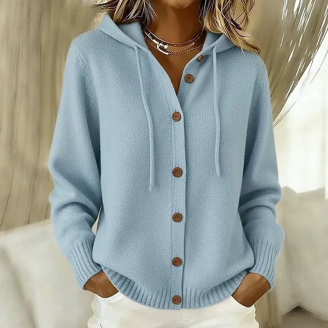 Goldie | Hooded Button-Front Knit Cardigan