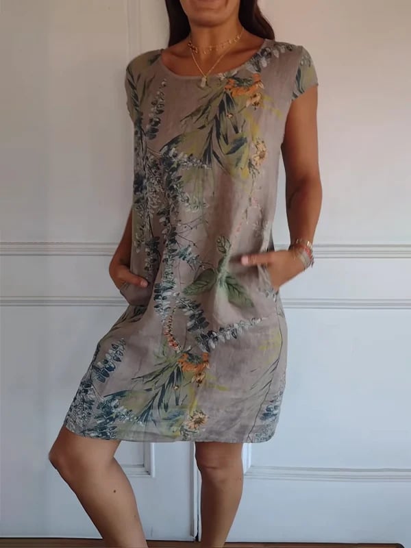 Sunniva – Midi Dress with Botanical Print