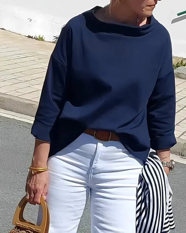 Brenda – Half Turtleneck Top with ¾ Sleeve