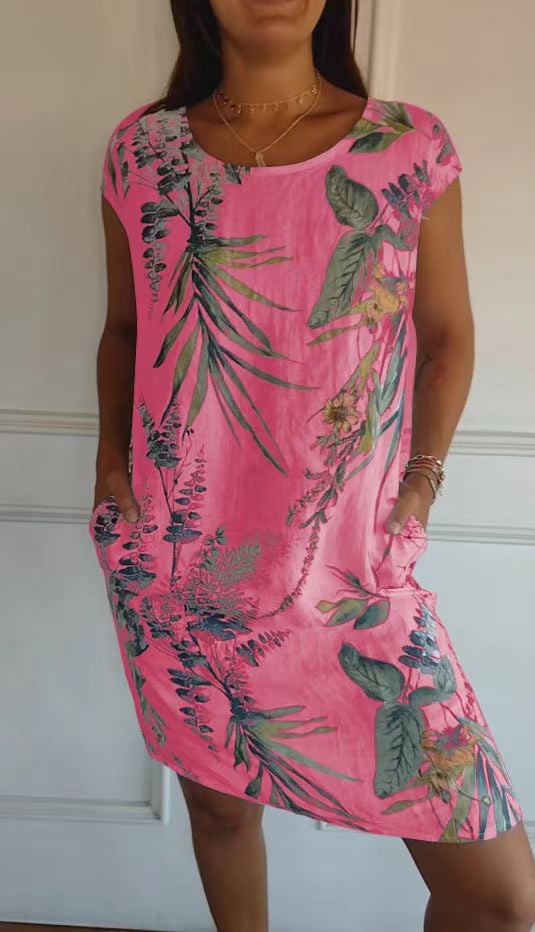 Sunniva – Midi Dress with Botanical Print