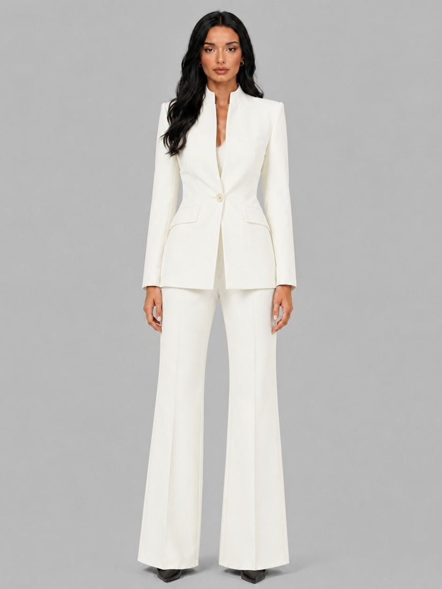 Faustina | Two-Piece Stand-Collar Blazer Set