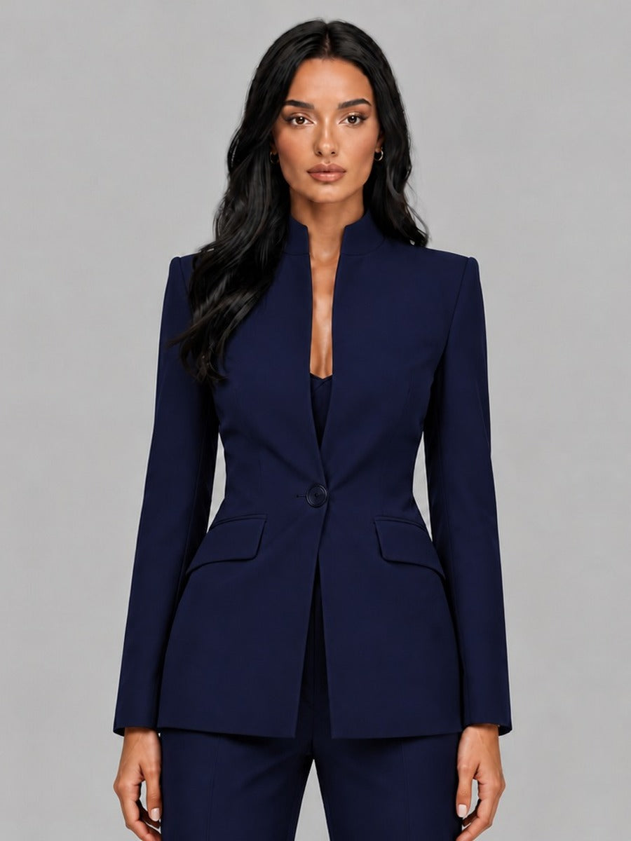 Faustina | Two-Piece Stand-Collar Blazer Set