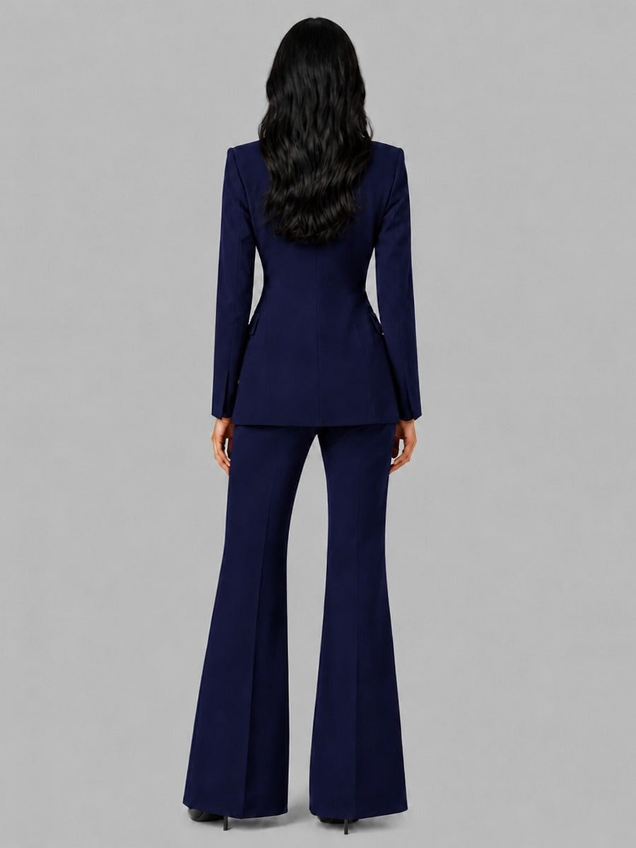 Faustina | Two-Piece Stand-Collar Blazer Set