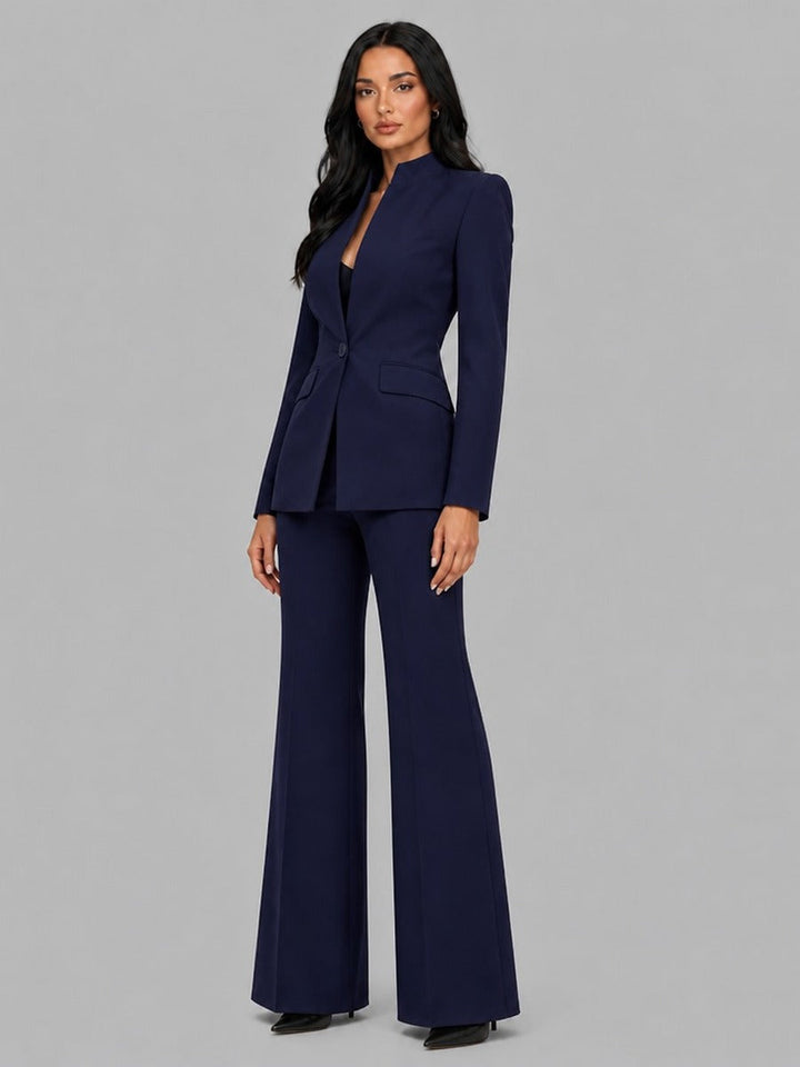 Faustina | Two-Piece Stand-Collar Blazer Set
