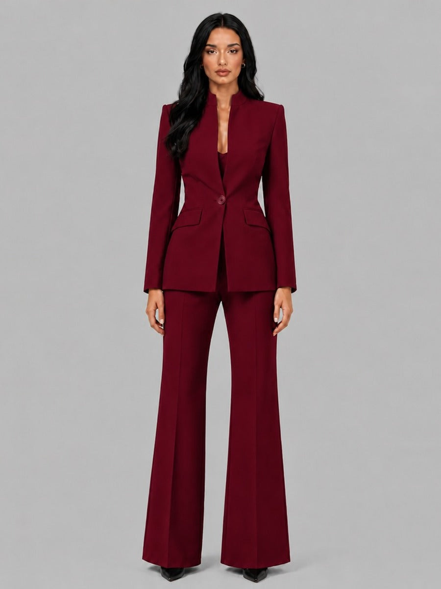 Faustina | Two-Piece Stand-Collar Blazer Set