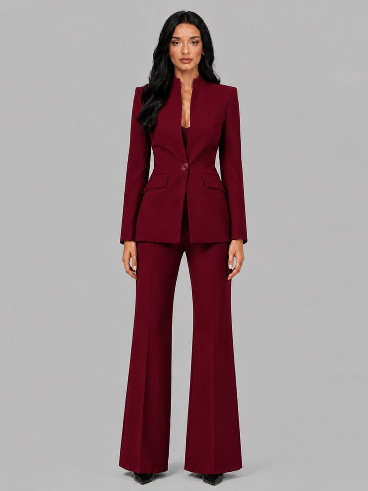 Faustina | Two-Piece Stand-Collar Blazer Set