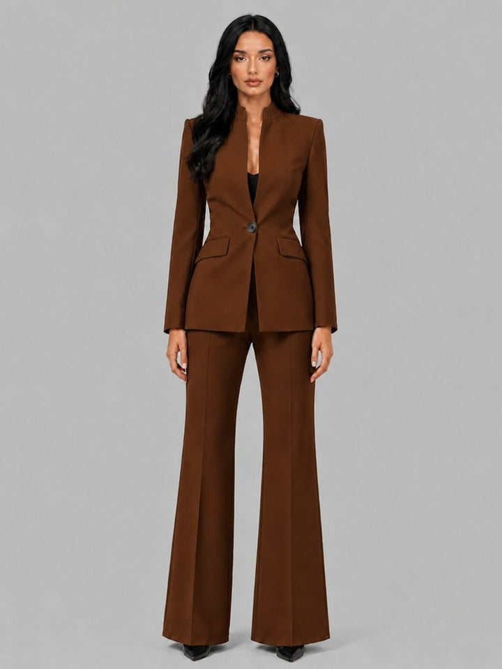 Faustina | Two-Piece Stand-Collar Blazer Set
