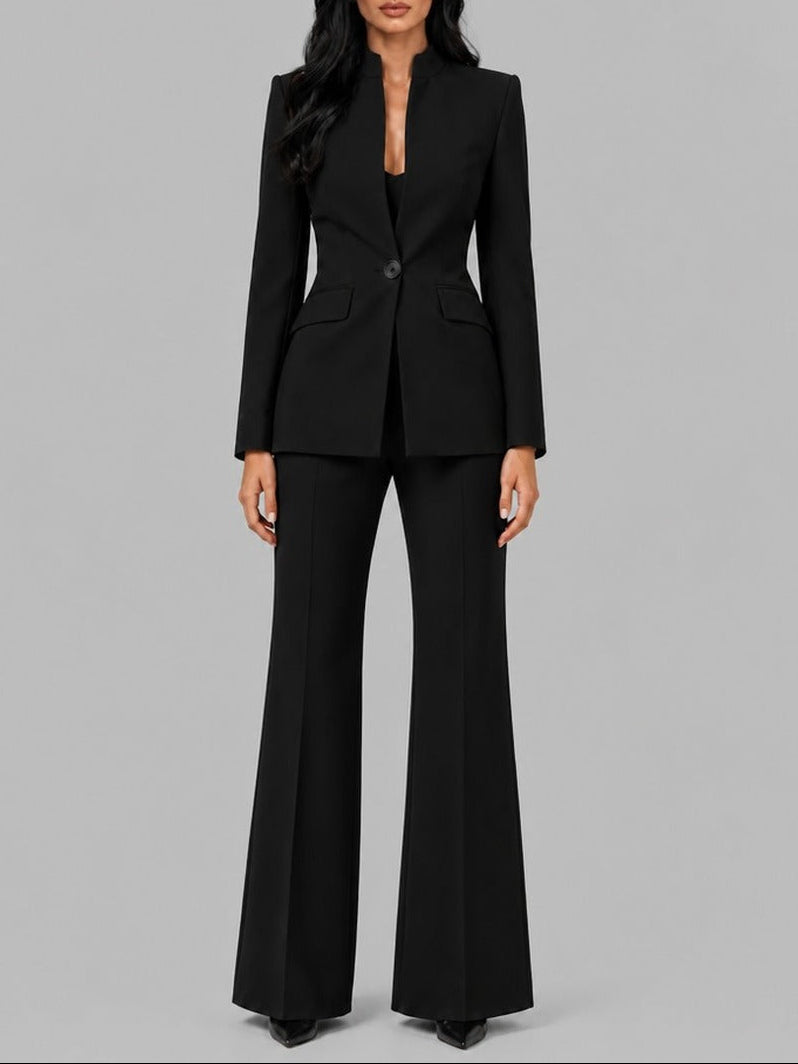 Faustina | Two-Piece Stand-Collar Blazer Set