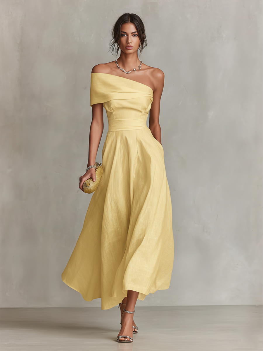 Soleil | One-Shoulder Midi Dress