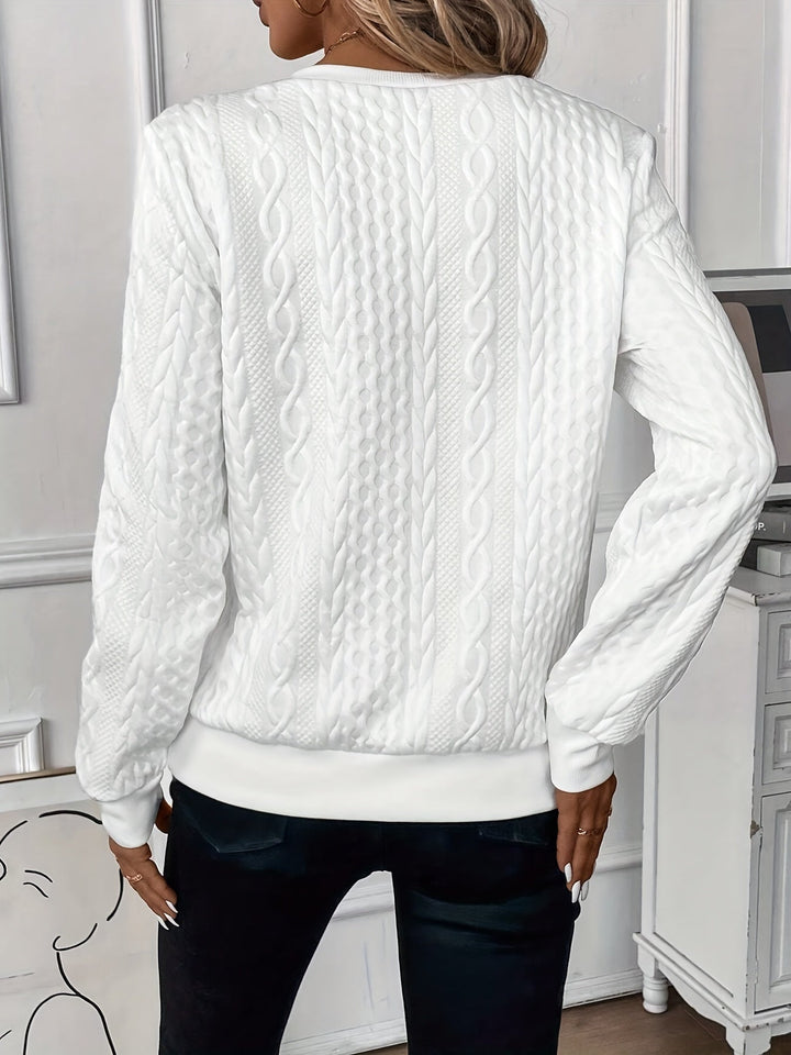 Karen – Quarter-Zip Textured Knit Pullover