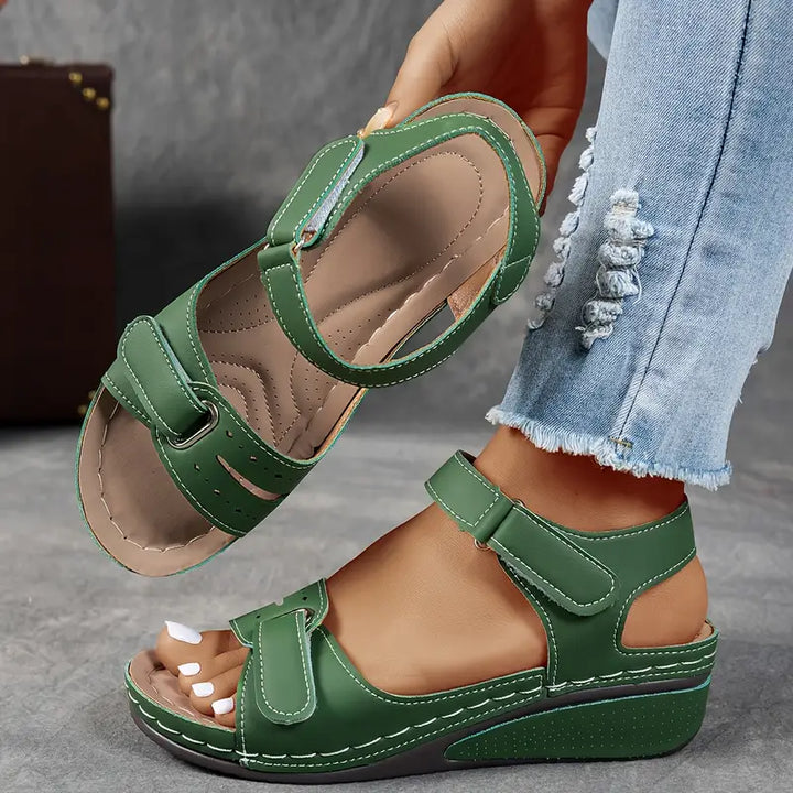 Mischa – Wedge Sandals with Adjustable Velcro Strap