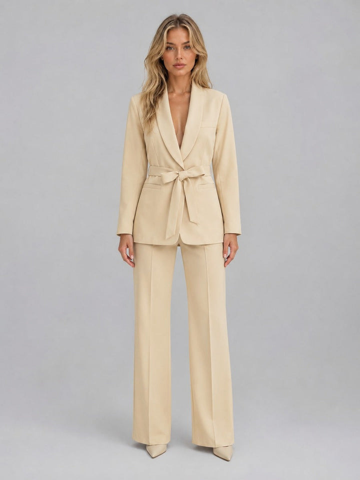 Genziana | Two-Piece Belted Blazer Set