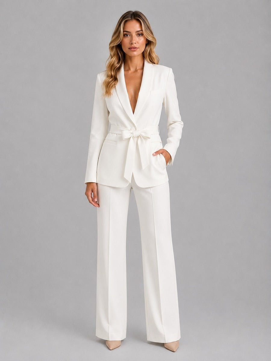 Genziana | Two-Piece Belted Blazer Set