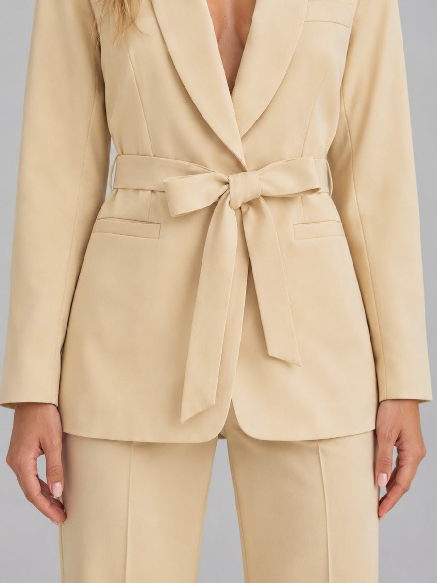 Genziana | Two-Piece Belted Blazer Set