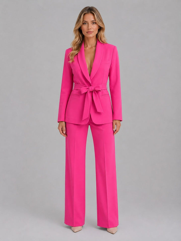 Genziana | Two-Piece Belted Blazer Set