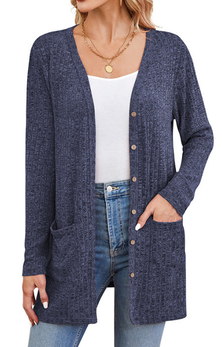 Melody – Longline Button-Front Cardigan