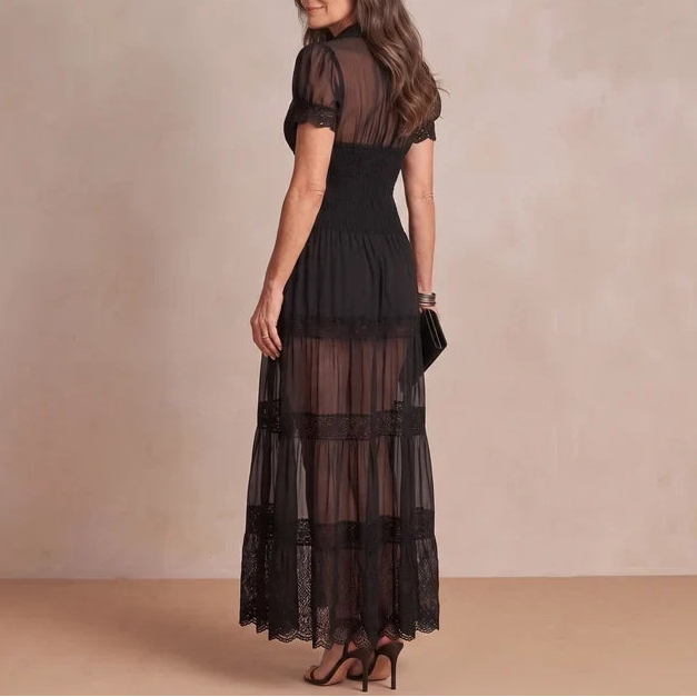 Sophia | Sheer Lace Maxi Dress