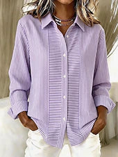 Nora | Casual Striped Button Front Blouse