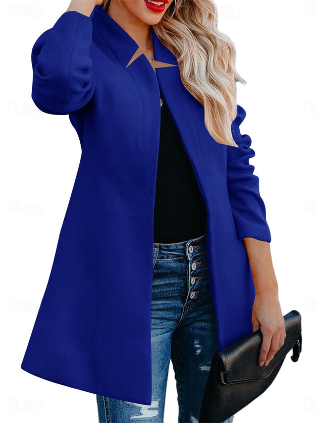 Helen – Longline Coat with Stand-Up Collar