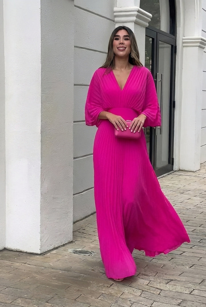 Stephanie™ Elegant Pleated Maxi Dress