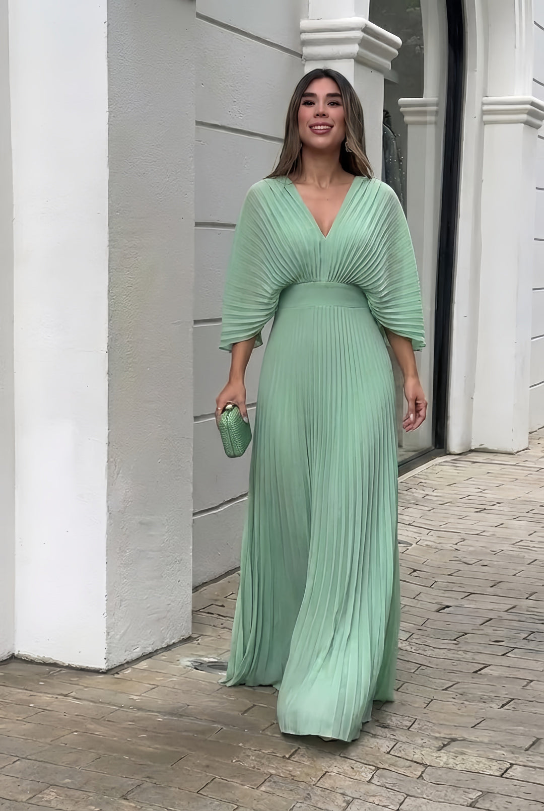 Stephanie™ Elegant Pleated Maxi Dress