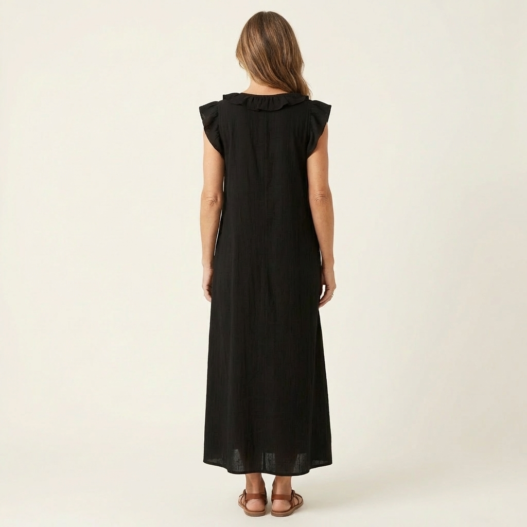 Josette | Relaxed Ruffle V-Neck Maxi