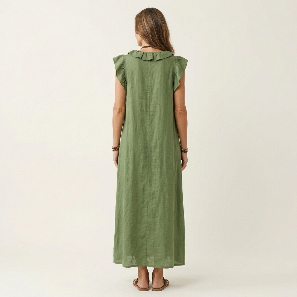 Josette | Relaxed Ruffle V-Neck Maxi