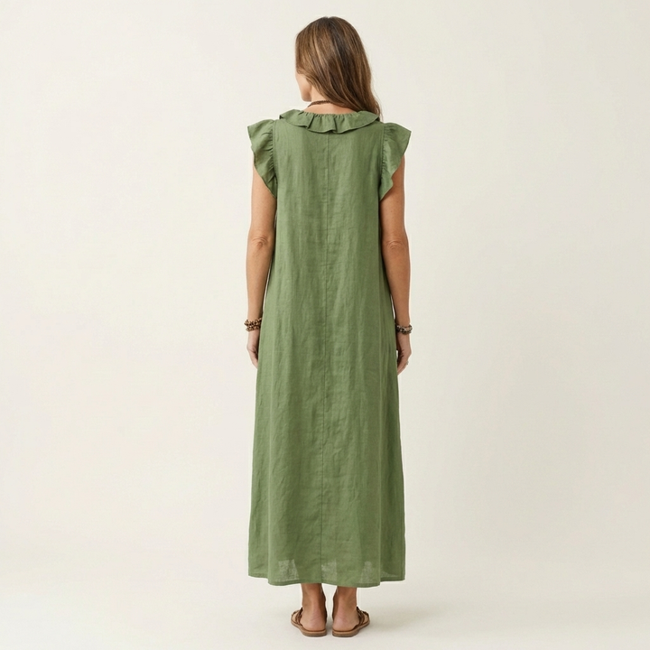 Josette | Relaxed Ruffle V-Neck Maxi