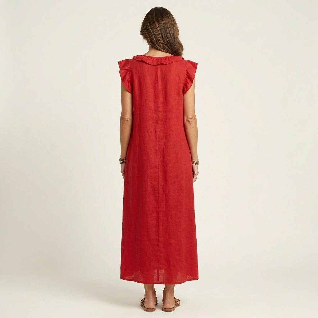 Josette | Relaxed Ruffle V-Neck Maxi