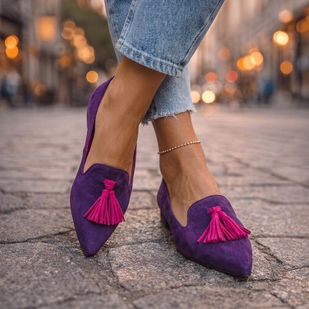 Evelyn | Pointed Flats with Tassels